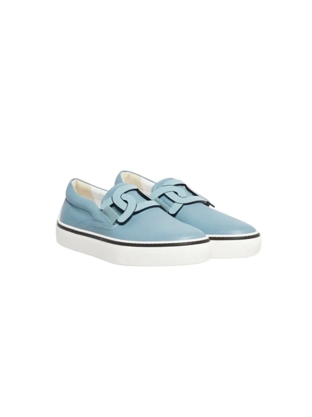 Tod’s Women’s Catena Pelle Slip-on Leather Sneakers Light Blue EU38